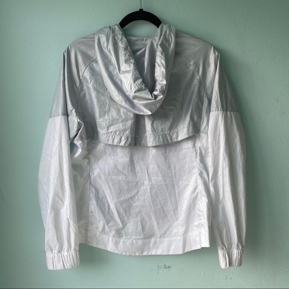Gray and White Nike Windbreaker Zip Up Jacket - Picture 7 of 7